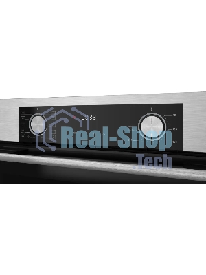 Встраиваемый духовой шкаф Kuppersberg HF 610 BX 60 см, 80 л, 10 режимов, эмаль легкой очистки, поворотные переключатели, телескопические направляющие на 1 уровне, черный - нержавеющая сталь