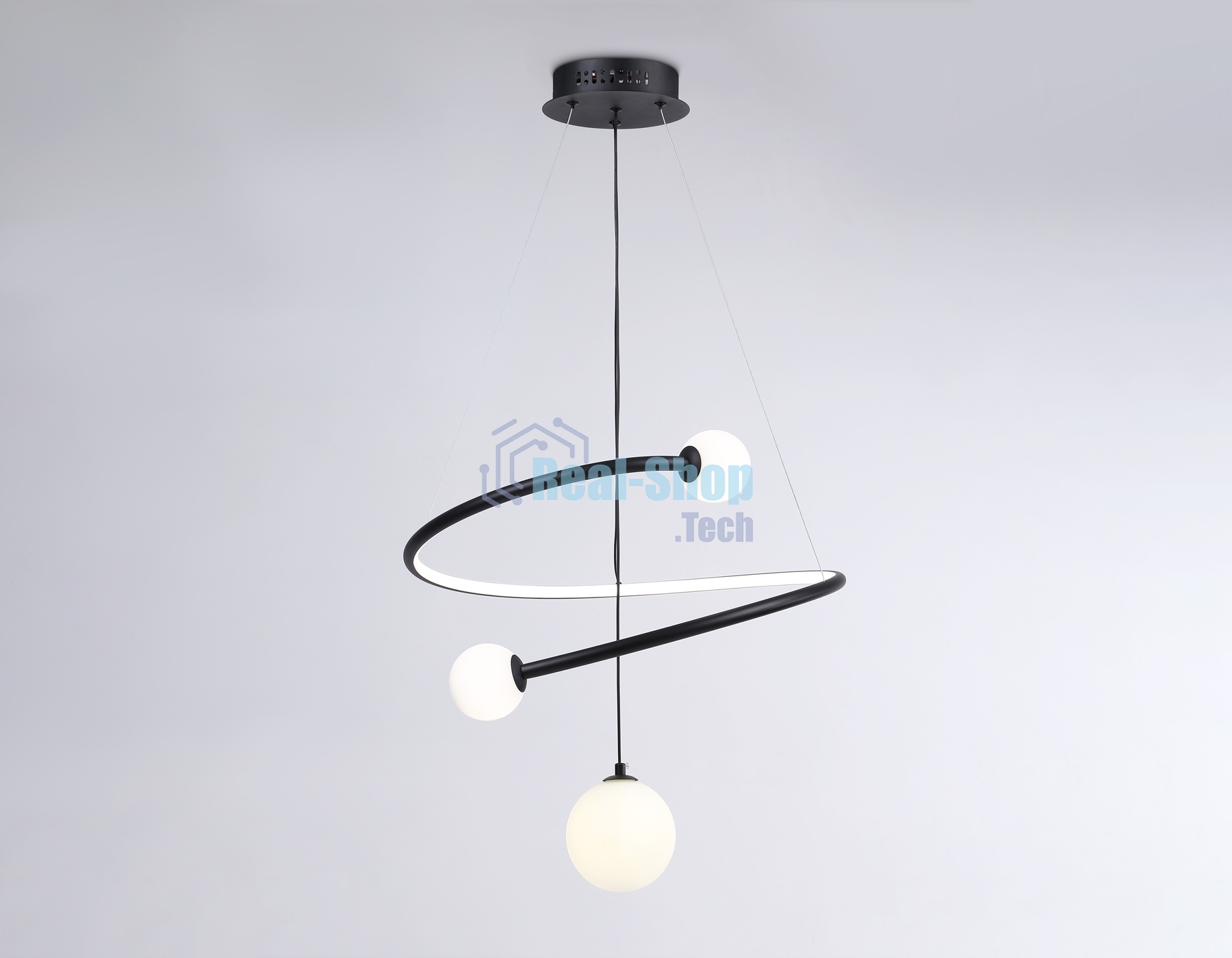 Светильник Ambrella light FL66303 BK черный 39W 3000K-6400K+G9 D500*1200 (ПДУ ИК)