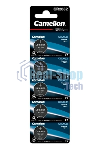 Элемент питания литиевый Camelion CR CR2032 BL-5 (блист.5шт)