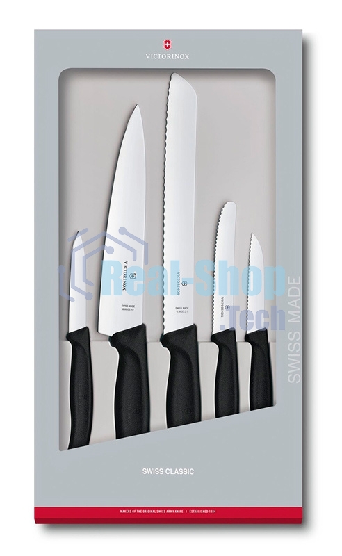 Набор ножей кухонных Victorinox Swiss Classic Kitchen (6.7133.5G) компл.:5шт черный подар.коробка