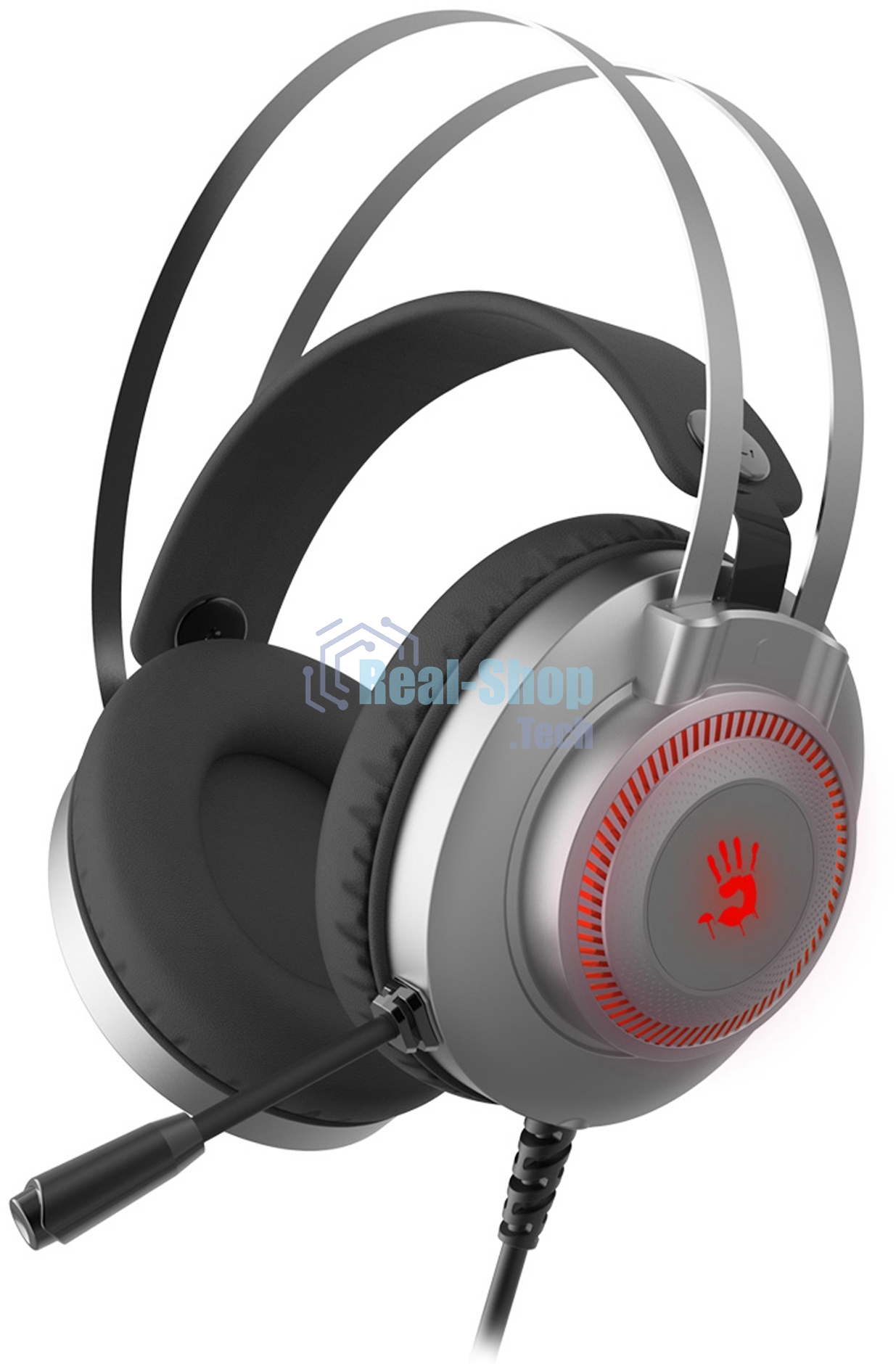 Гарнитура проводная с микрофоном A4Tech Bloody J200S серый 2м мониторные USB оголовье (J200S)