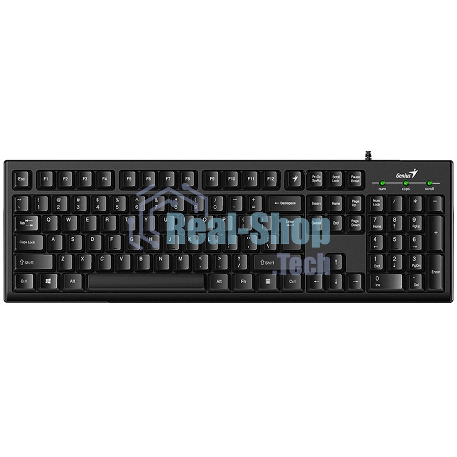 Клавиатура проводная Wired multimedia keyboard Genius SmartKB-100, USB, 104 buttons + SmartGenius button, 12 programable keys, App support, classic form, cable 1.5 m., black color