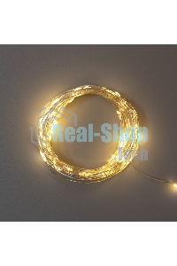 Гирлянда Neon-night Роса 10м, 100 LED, теплый белый, IP44, на батарейках 3хАА, с пультом 8 режимов