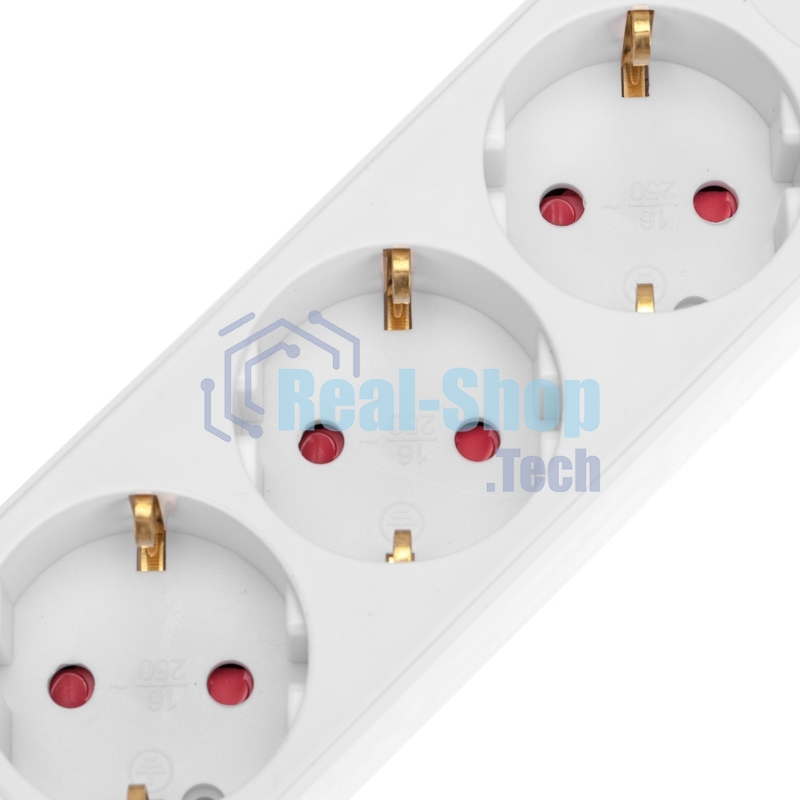 Удлинитель Rexant STANDARD 3 гнезда, 5 м, 3х1,0 мм², с/з, с выключателем, 2 USB, белый