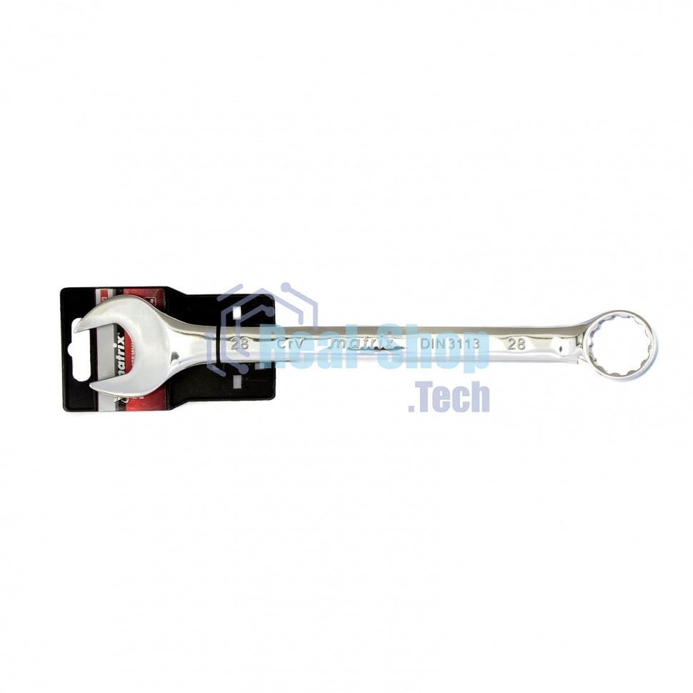 Ключ комбинированный Matrix, 28 мм, CrV, полированный хром