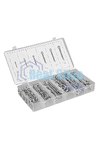 Набор шплинтов Сибртех, S головки х L: 3,2x50, 4x64, 4,8x76, 6,4x50, 6,4x76, 8x64 мм, 144 предметов