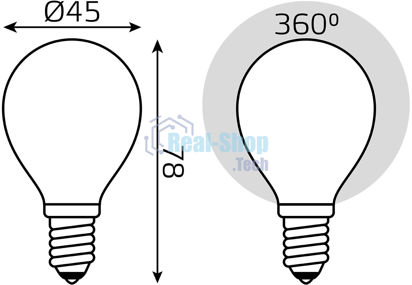 Лампа светодиодная Filament Шар E14 5Вт 4100К OPAL Gauss 105201205
