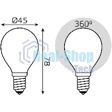 Лампа светодиодная Filament Шар E14 5Вт 4100К OPAL Gauss 105201205
