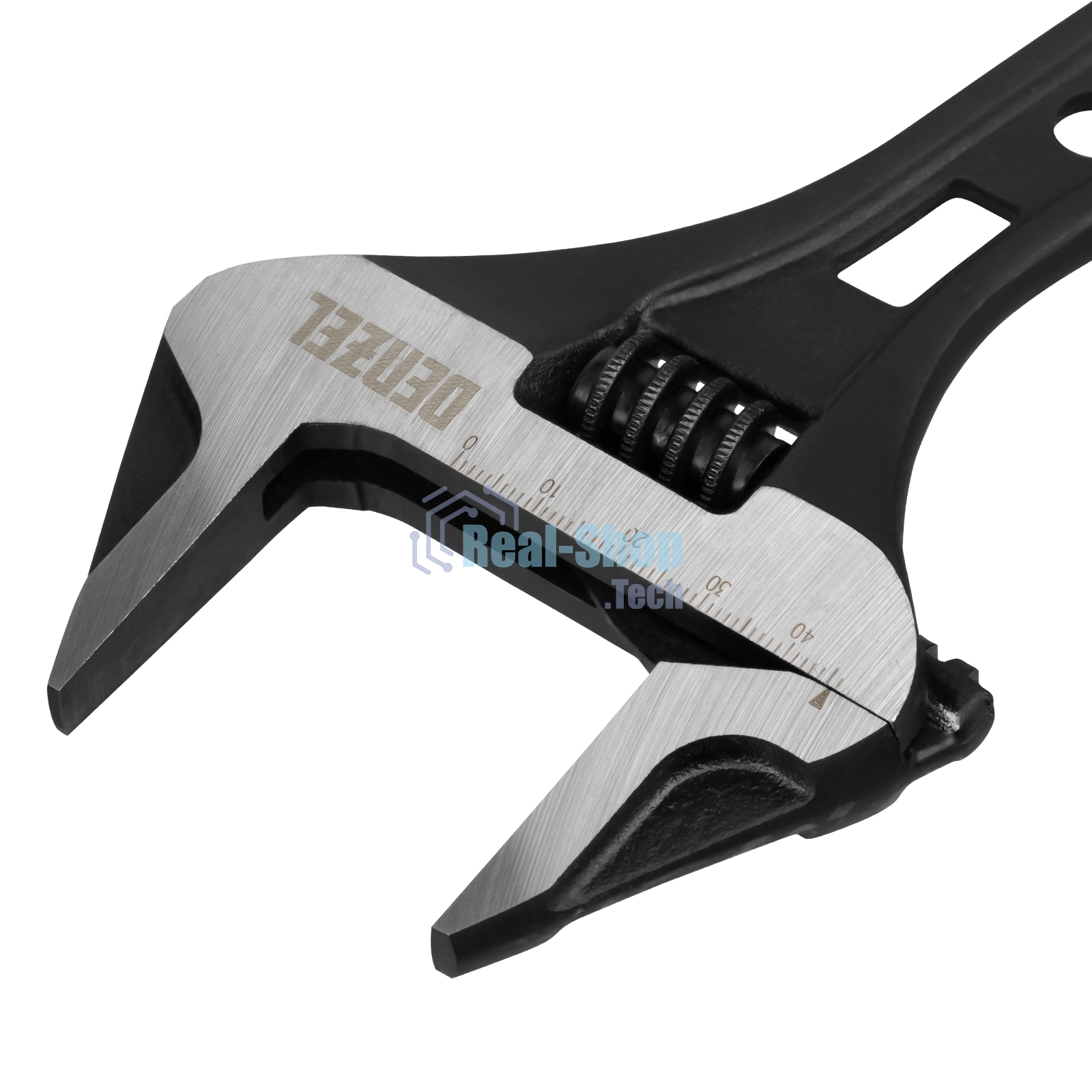 Ключ разводной Denzel 185 мм, CrV, кованый, укороченная рукоятка