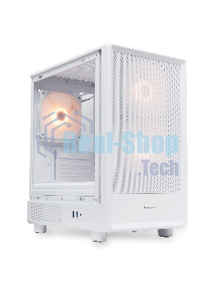 Компьютерный корпус HSPD M310, Mesh Mini-tower, белый, TG, 0.4 SPCC, 3x120мм ARGb mATX, mITX 180/280/160мм 1x2.5