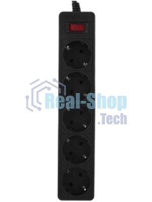 Сетевой фильтр Smartbuy SBSP-50-K One, 10А, 2 200 Вт, 5 розеток, длина 5,0 м, черный (SBSP-50-K)/35