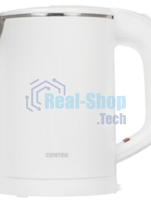 Электрочайник Centek CT-0006 белый, 0.6 л, 1100 Вт, скрытый нагревательный элемент