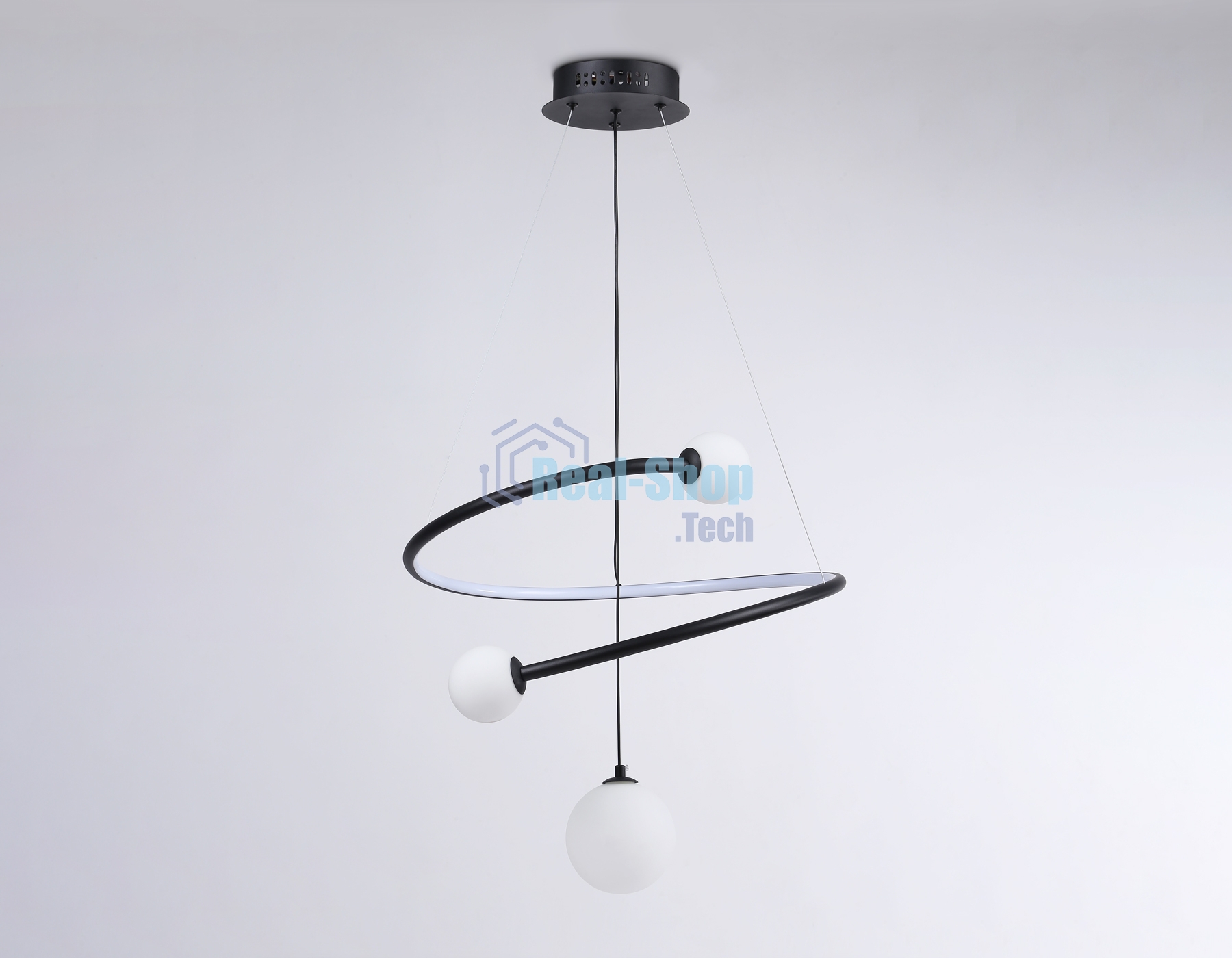 Светильник Ambrella light FL66303 BK черный 39W 3000K-6400K+G9 D500*1200 (ПДУ ИК)