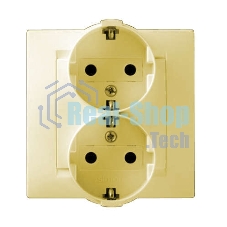 Розетка 2-м СП Simon15 с заземл. сл. кость Simon 1590459-031