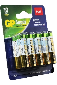 Батарея GP Super Alkaline 15A/IVI-2CR10 AA (10шт) блистер