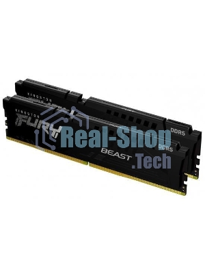 Оперативная память Kingston Fury Beast, DDR5, 32GB (2x16GB), 5200MHz, CL40, DIMM, радиатор, черный
