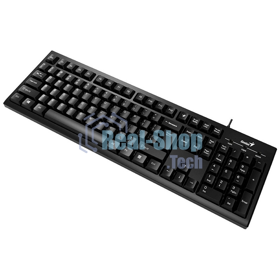 Клавиатура проводная Wired multimedia keyboard Genius SmartKB-100, USB, 104 buttons + SmartGenius button, 12 programable keys, App support, classic form, cable 1.5 m., black color