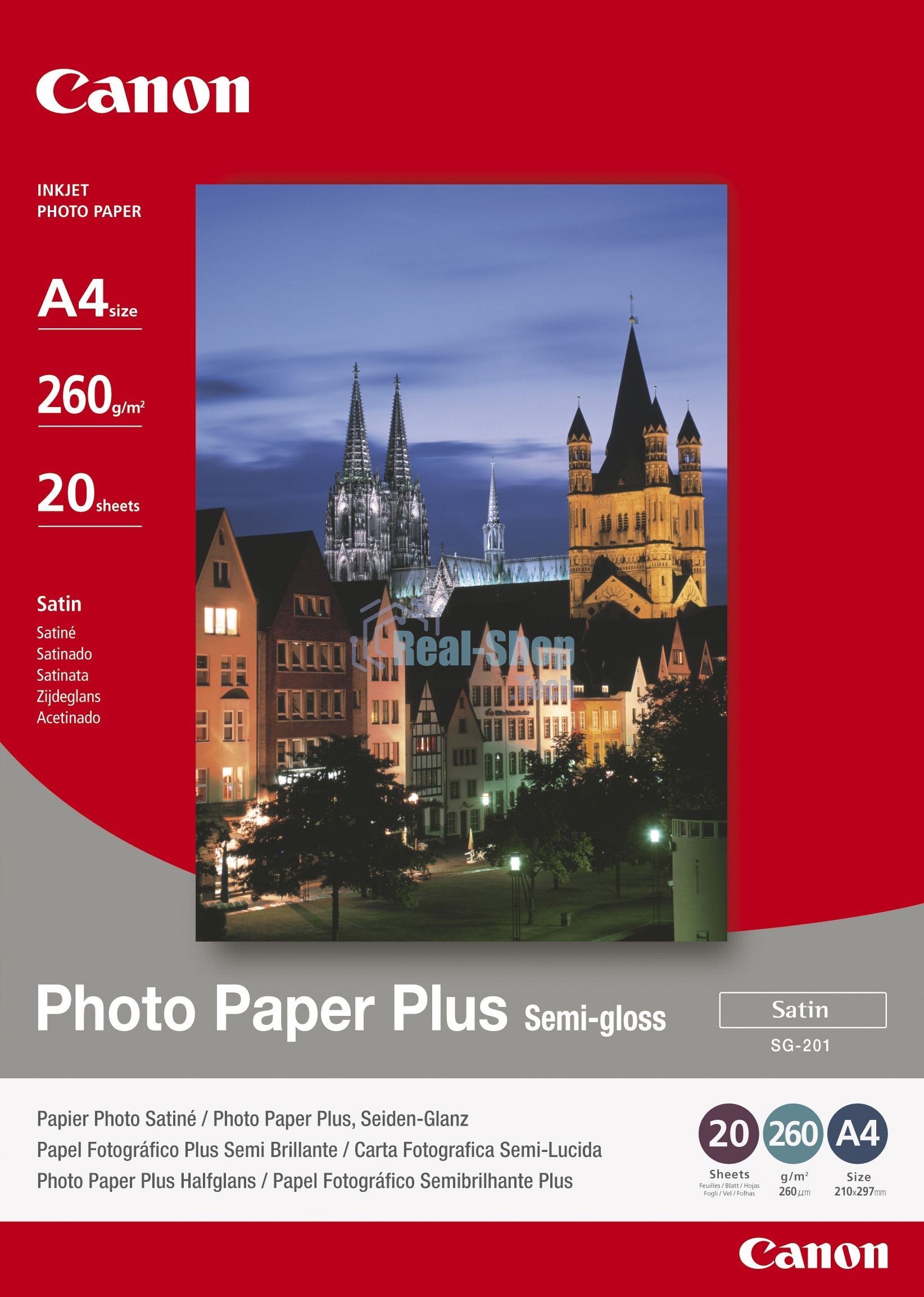 Фотобумага CANON Полуглянцевая, 260г/м2, A4(21X29)