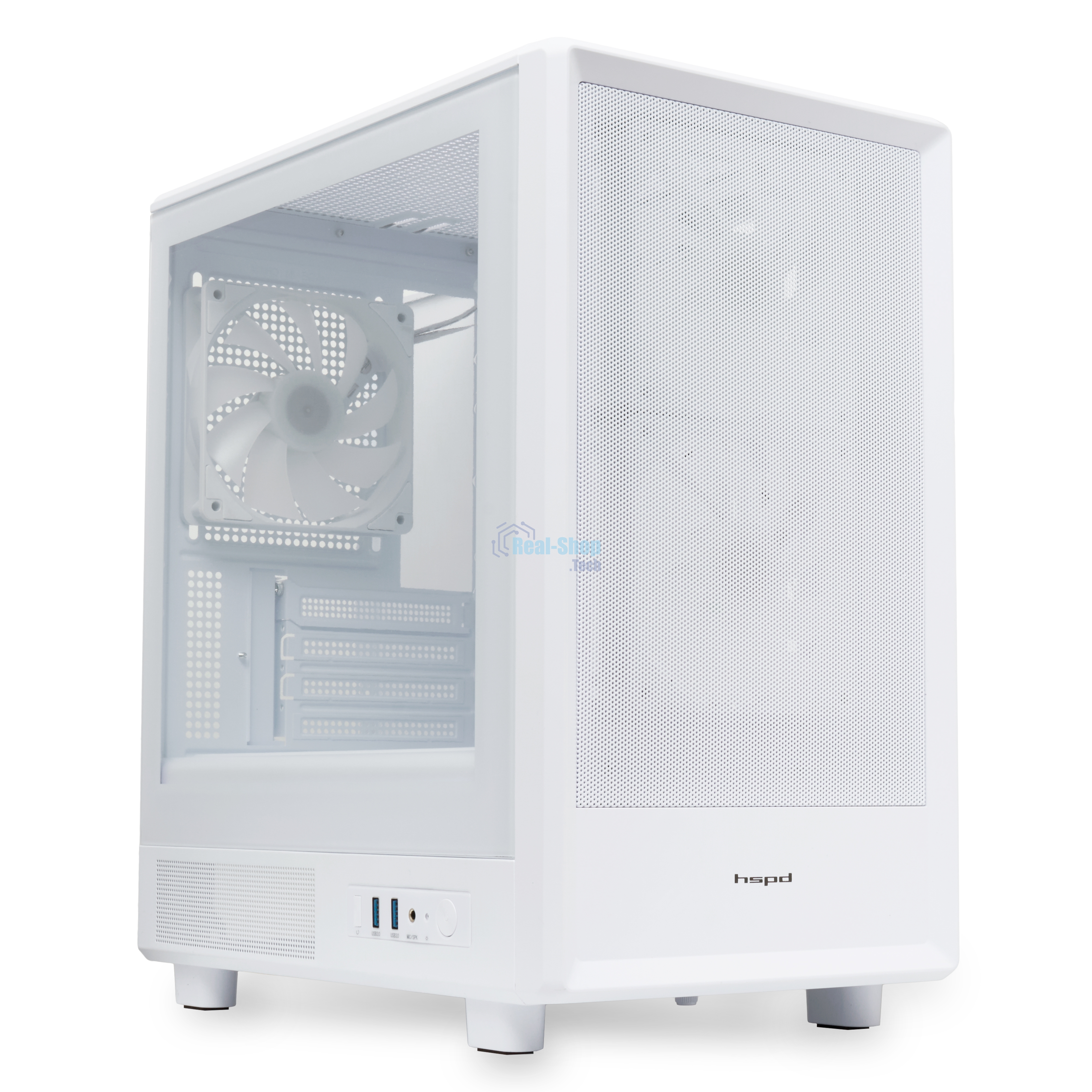 Компьютерный корпус HSPD M310, Mesh Mini-tower, белый, TG, 0.4 SPCC, 3x120мм ARGb mATX, mITX 180/280/160мм 1x2.5