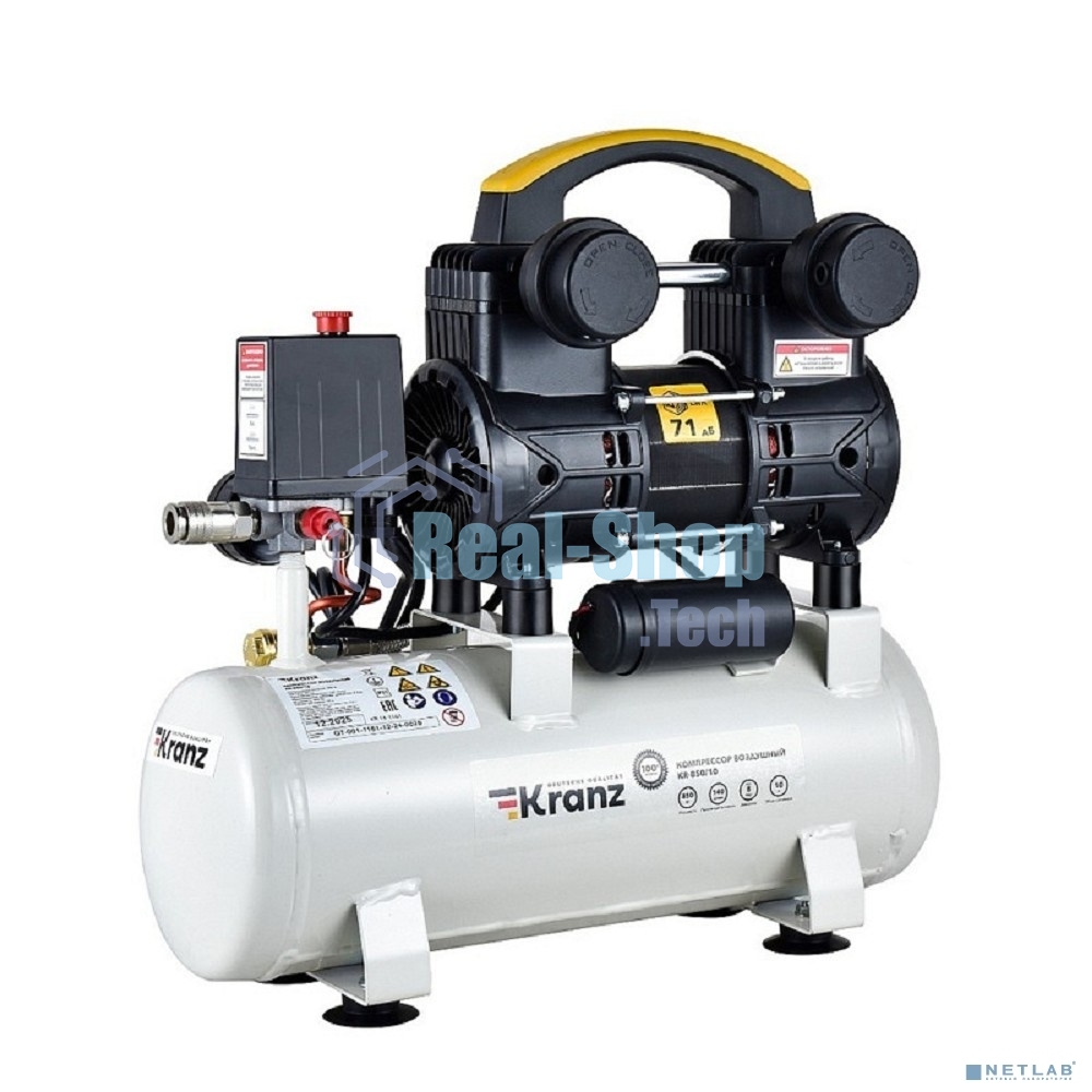 Компрессор воздушный Kranz KR-850/10, 850Вт, 140 л/мин, 10л
