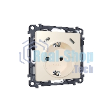 Комплект механизма электрической розетки 2USB С+C 20W с/з на винтовых зажимах 16A-250V ALFA Бежевый матовый QUANT (AP3305, VM165) MA330510