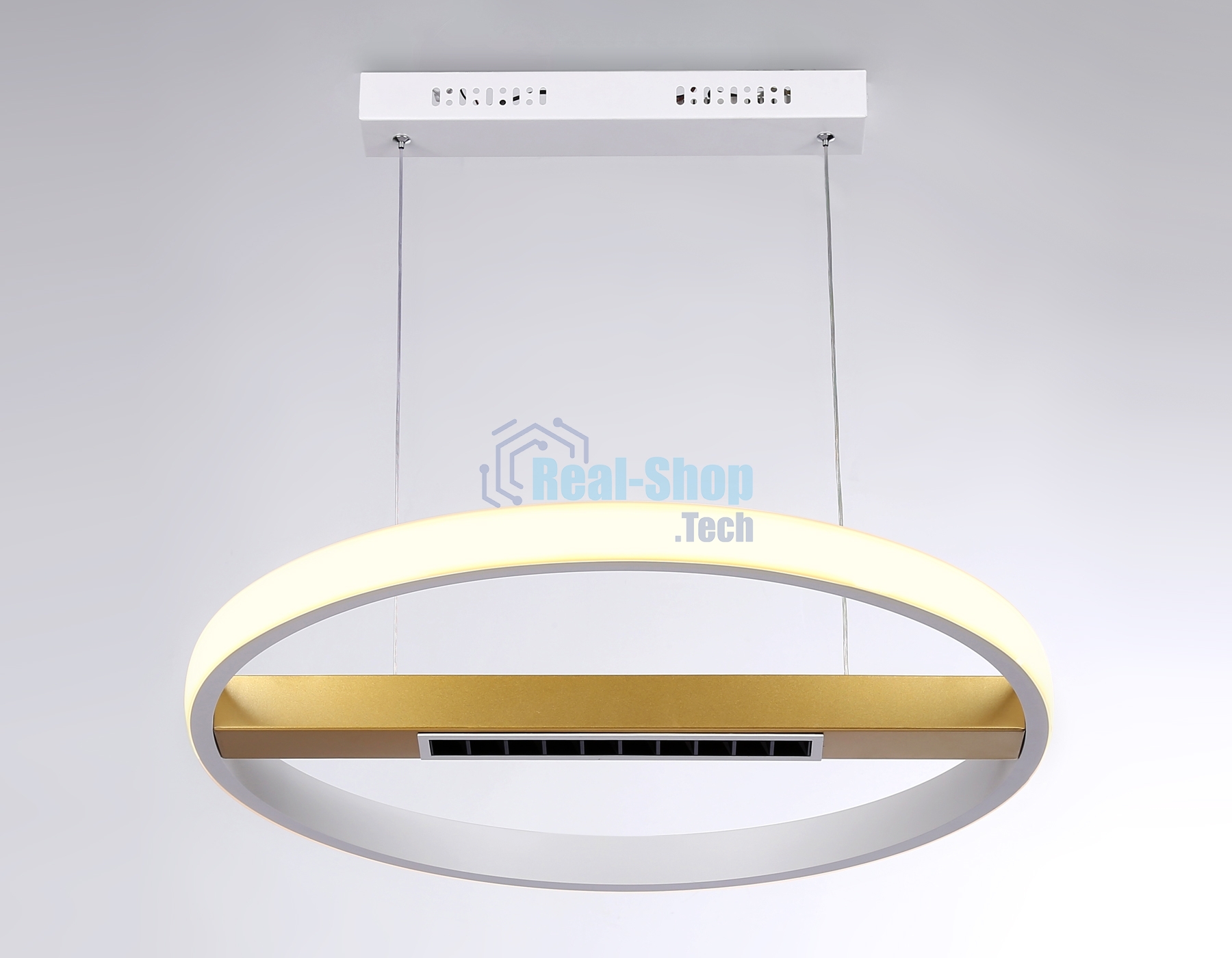 Светильник Ambrella light FL51488 WH/GD белый/золото 62W 3000K-6400K D600*1000 (ПДУ ИК)