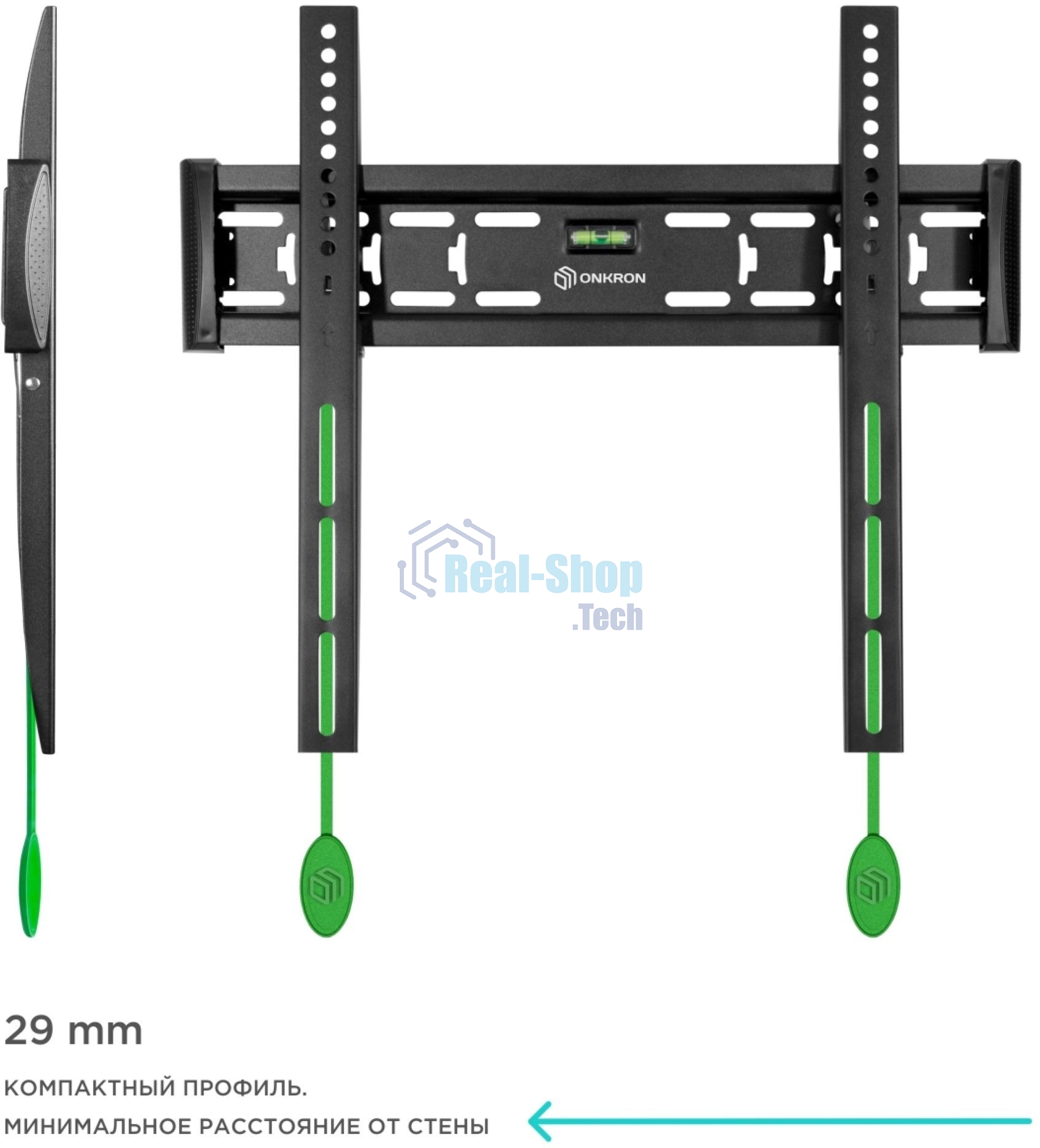 Кронштейн ONKRON FM5/32-55'' макс 400x400 наклон 0º от стены: 29мм макс вес 56,8кг