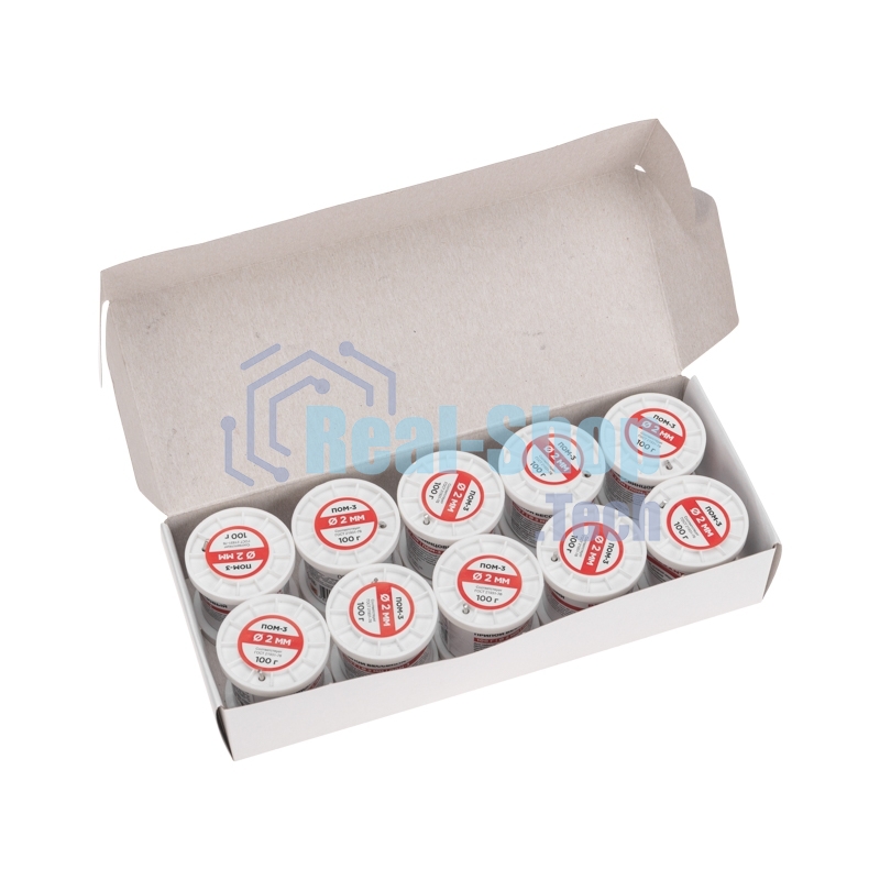 Припой ПОМ-3, 100г, Ø2мм, (олово 97%, медь 3%), бессвинцовый, ГОСТ 21931-76, катушка Rexant