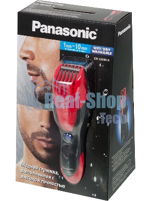 Машинка для стрижки Panasonic ER-GB40 красный (насадок в компл:1шт)