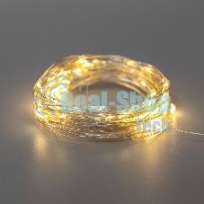 Гирлянда Neon-night Роса 10м, 100 LED, теплый белый, IP44, на батарейках 3хАА, с пультом 8 режимов