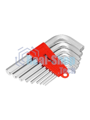 Набор ключей имбусовых Matrix HEX, 2–12 мм, CrV, 9 шт., короткие, сатин.