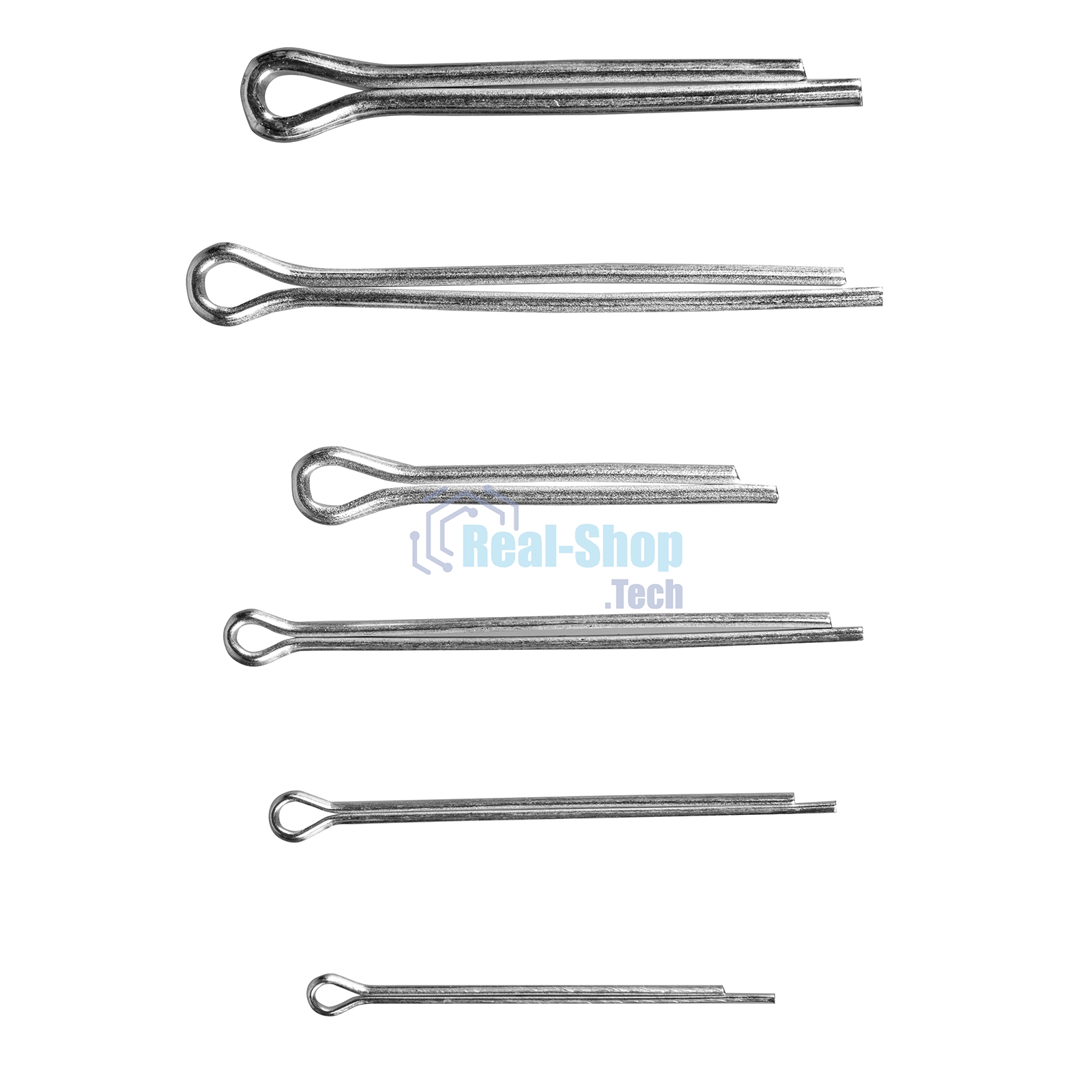 Набор шплинтов Сибртех, S головки х L: 3,2x50, 4x64, 4,8x76, 6,4x50, 6,4x76, 8x64 мм, 144 предметов