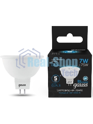 Лампа светодиодная Gauss 101505307 MR16 7W 630lm 6500K GU5.3