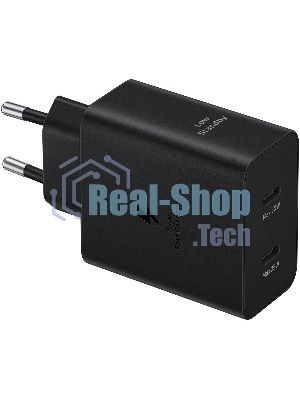 Сетевое зарядное устройство Samsung EP-T5020 50W 3A (PD) 2xUSB type-C для Samsung черный
