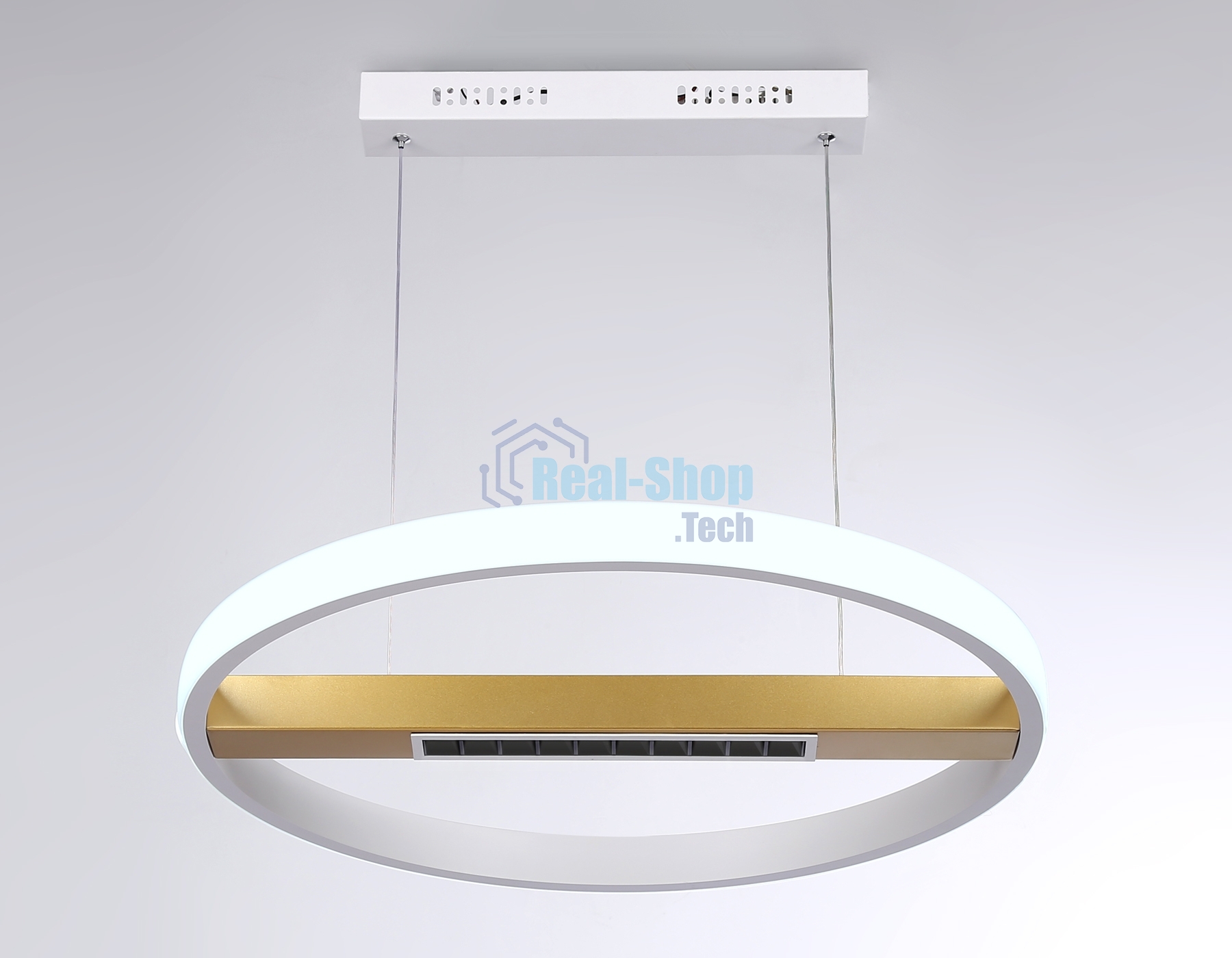 Светильник Ambrella light FL51488 WH/GD белый/золото 62W 3000K-6400K D600*1000 (ПДУ ИК)