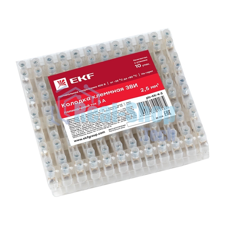 Колодка клеммная 4мм 3А EKF plc-KK-4-3