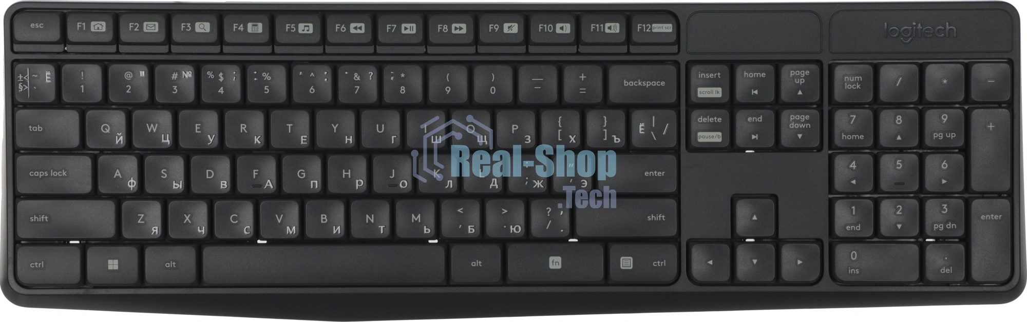 Комплект клавиатура+мышь Logitech MK235 беспроводной, USB, 1000 DPI, серый ( неоригинальная гравировка)