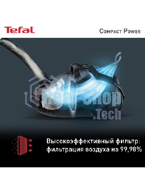 Пылесос Tefal TW3953EA красный/серебристый, 750 Вт, уборка сухая, пылесборник мешок 3 л