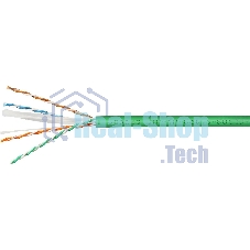 Кабель информационный Cabeus UTP-4P-CAT.6-SOLID-LSLTX-GN кат.6 U/UTP 4 пары PVC внутренний 305м зеленый