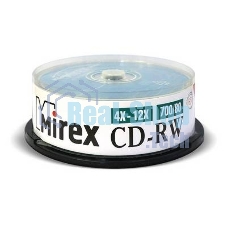 Диск CD-RW Mirex 700 Mb, 12х, Cake Box (25), (25/300)