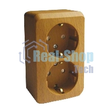 Розетка 2-м ОП Этюд Дача 16А защ. шторки с заземл. бук SchE PA16-008T