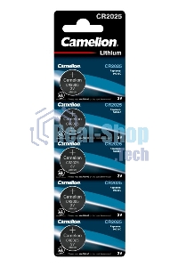 Элемент питания литиевый Camelion CR CR2025 BL-5 (блист.5шт)