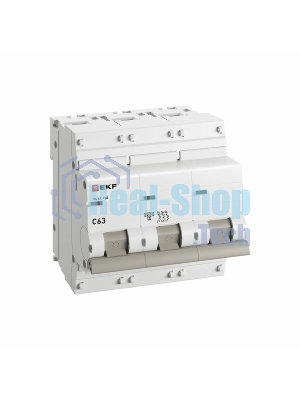 Выключатель автоматический EKF mcb47100-3-63C-pro 3P 63А (C) 10kA ВА 47-100 EKF PROxima