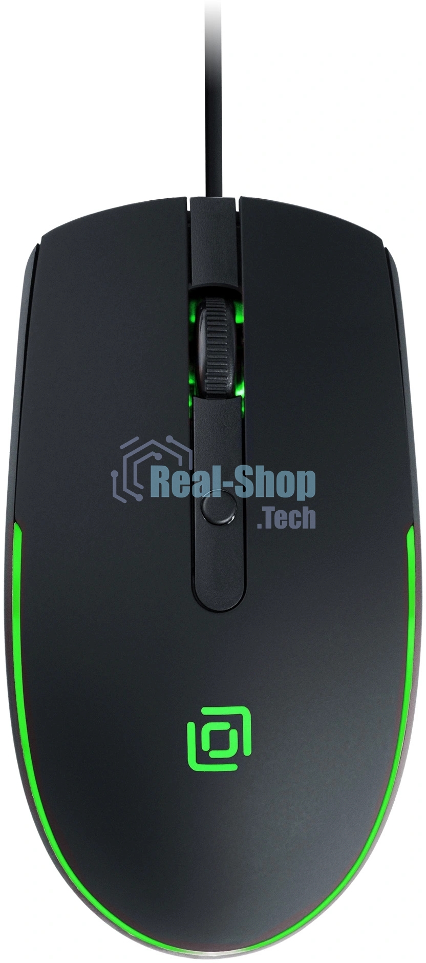 Мышь проводная Oklick 100M черный, 1600 dpi, USB, кнопки - 4