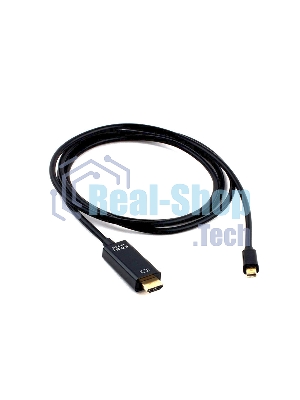 Кабель Cablexpert mDP-HDMI, 20M/19M, 1.8м, черный, позол.разъемы, пакет (CC-mDP-HDMI-6)