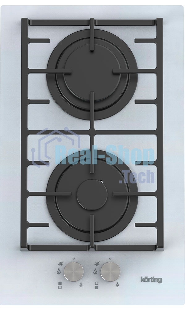 Газовая варочная поверхность Korting HGG 3825 CW, 2 конфорки, стекло, 3750 Вт