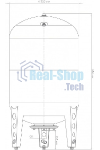 Гидроаккумулятор вертикальный ВП 50 к, комбинированный фланец