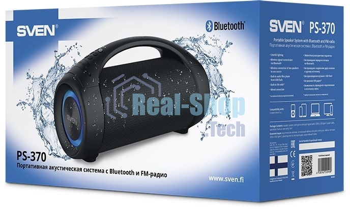 Колонка портативная Sven АС PS-370 черный 40W 2.0 BT