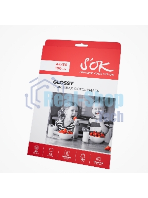 Фотобумага CC Glossy; 180gsm; A4*50 глянцевая; 180г/м2; формат А4; 50 листов
