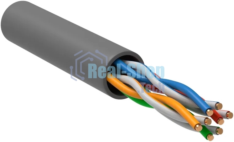 Кабель информационный ITK Generica BC1-C5E04-111-305-T-R-G cat.5e U/UTP 4X2X24AWG PVC внутренний 305м серый